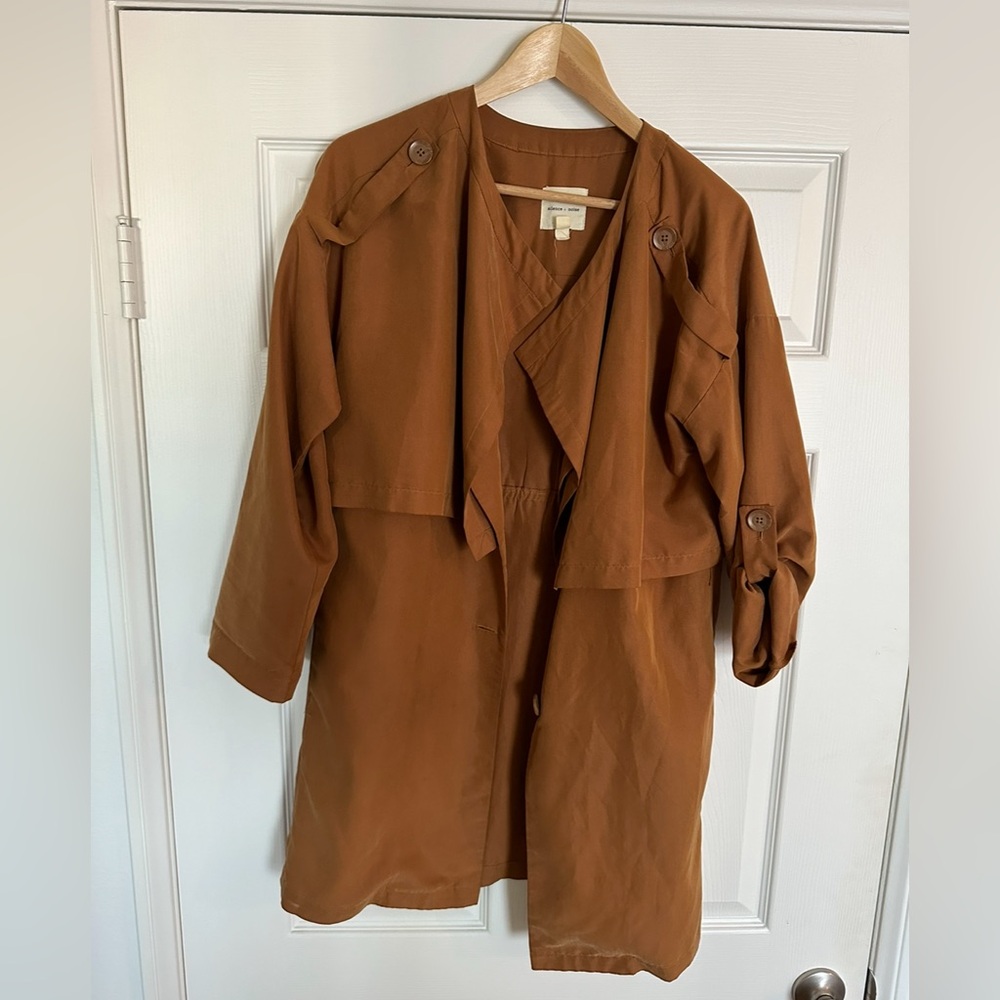 Suede trench coat